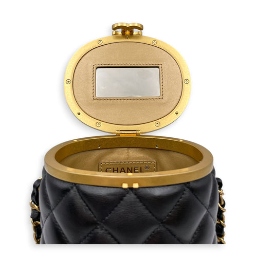 Crown Vanity Case Black Crossbody Bag in Lambskin Gold hardware CL2607-22221 13