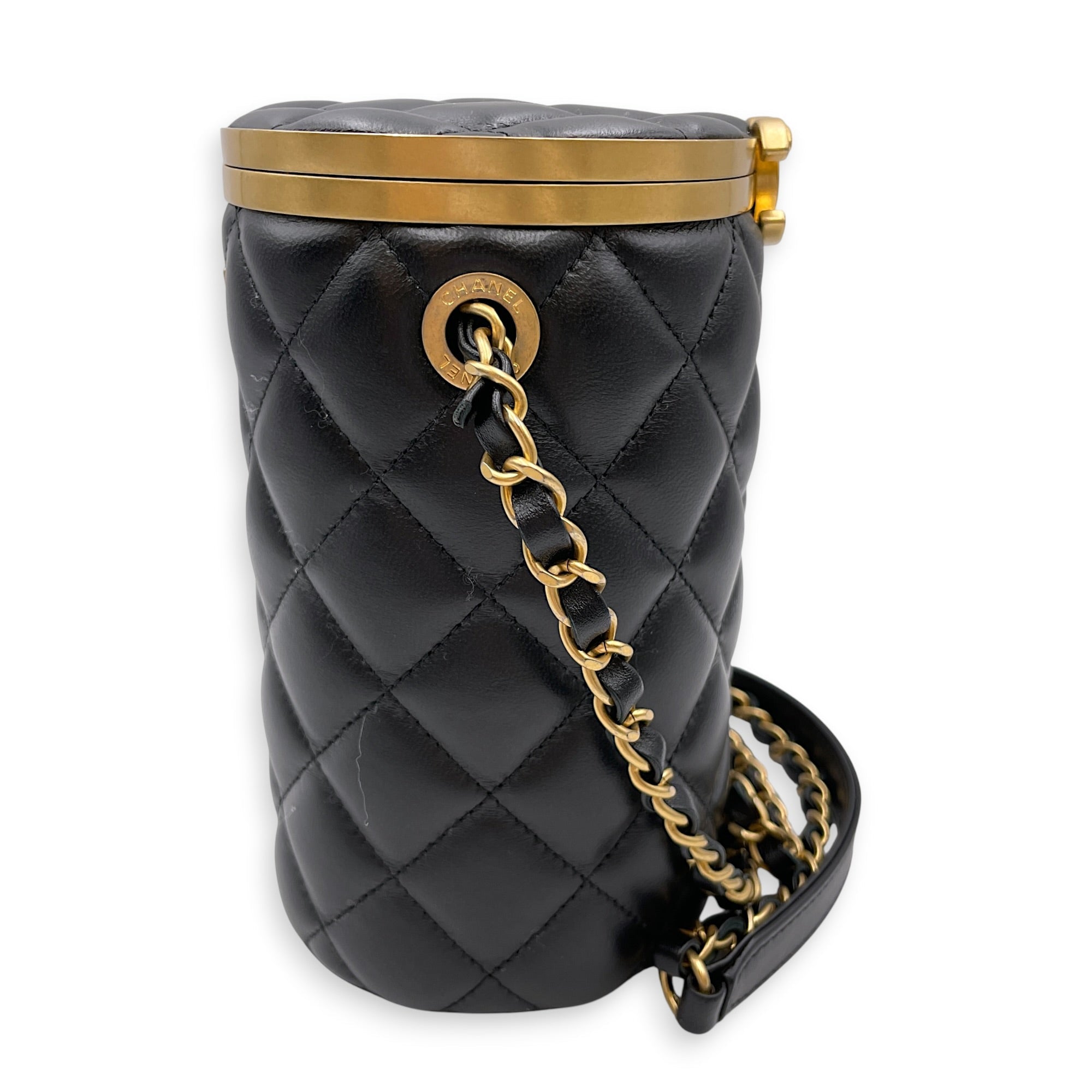 Crown Vanity Case Black Crossbody Bag in Lambskin Gold hardware CL2607-22221 3