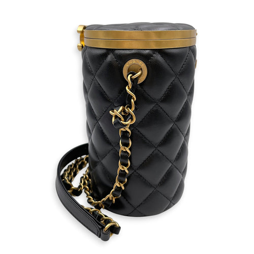 Crown Vanity Case Black Crossbody Bag in Lambskin Gold hardware CL2607-22221 4