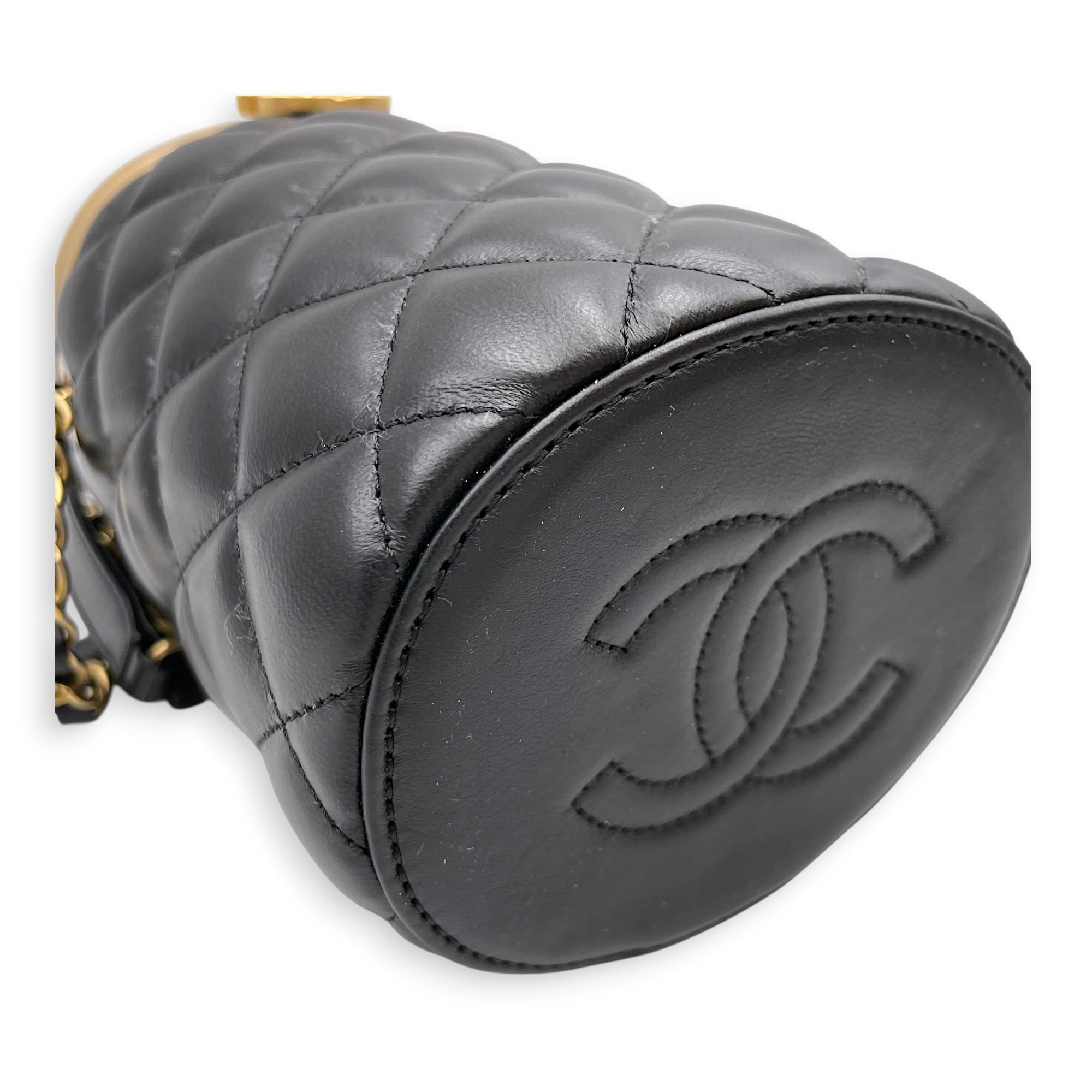 Crown Vanity Case Black Crossbody Bag in Lambskin Gold hardware CL2607-22221 6