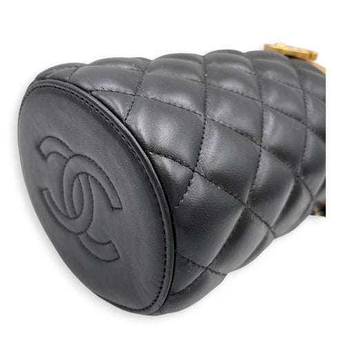 Crown Vanity Case Black Crossbody Bag in Lambskin Gold hardware CL2607-22221 7