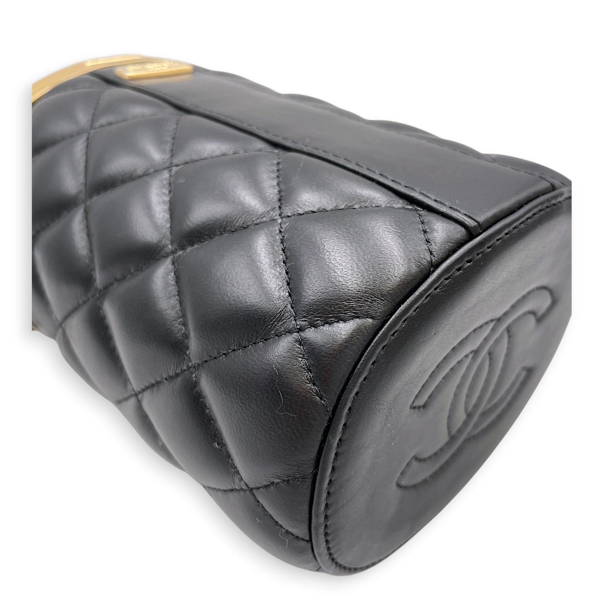 Crown Vanity Case Black Crossbody Bag in Lambskin Gold hardware CL2607-22221 9