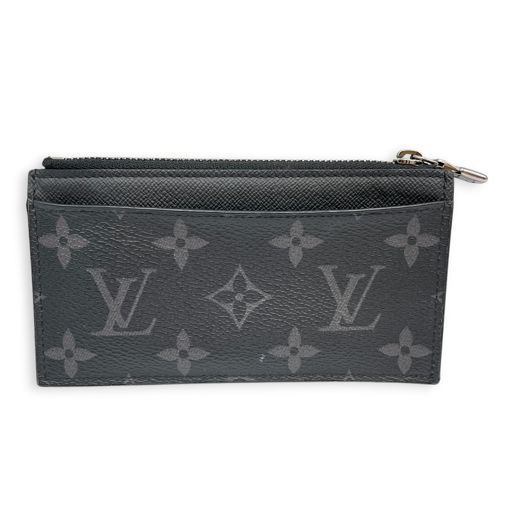 Monogram Eclipse Coin Card Holder Grey Card Holder in Canvas Silver hardware