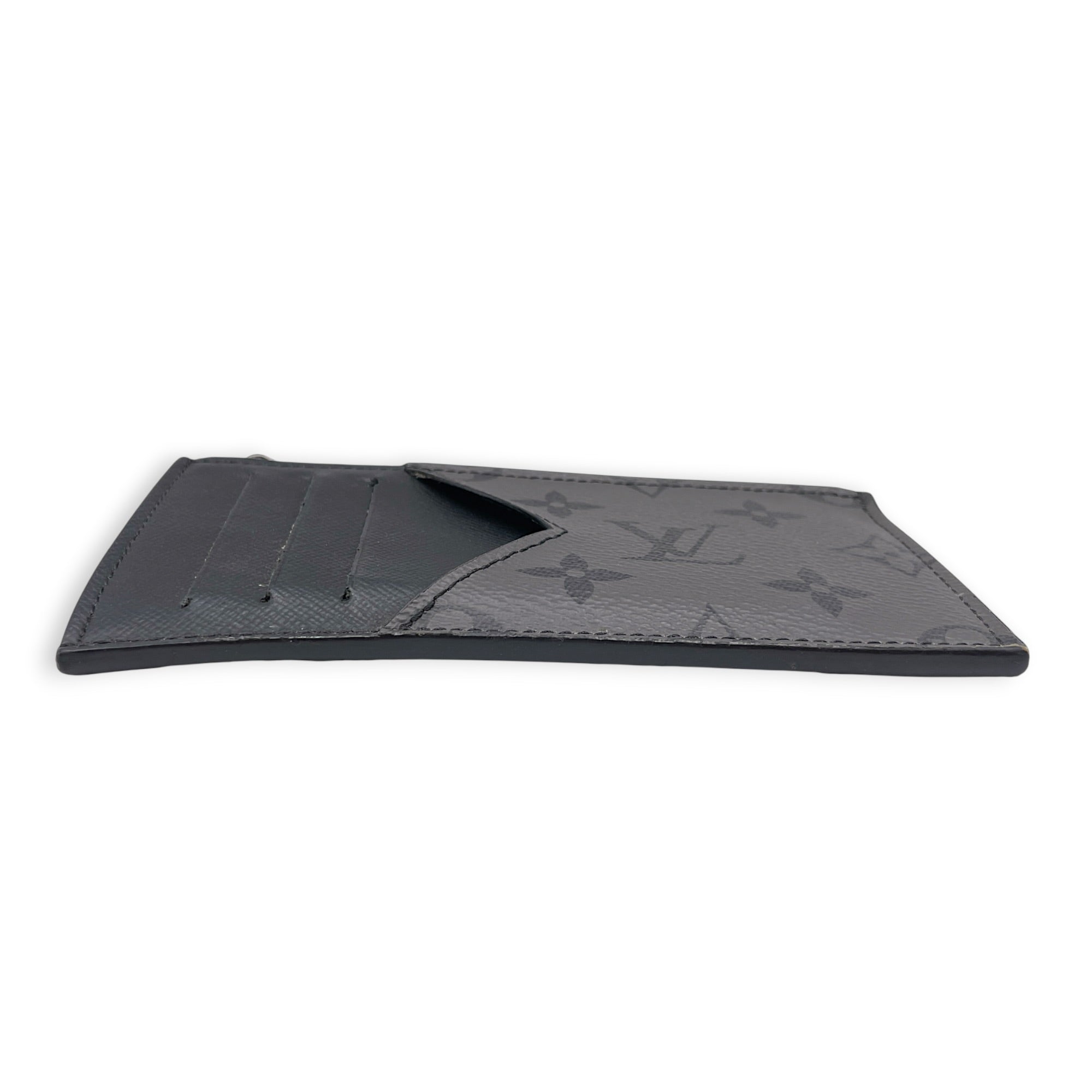 Monogram Eclipse Coin Card Holder Grey Card Holder in Canvas Silver hardware