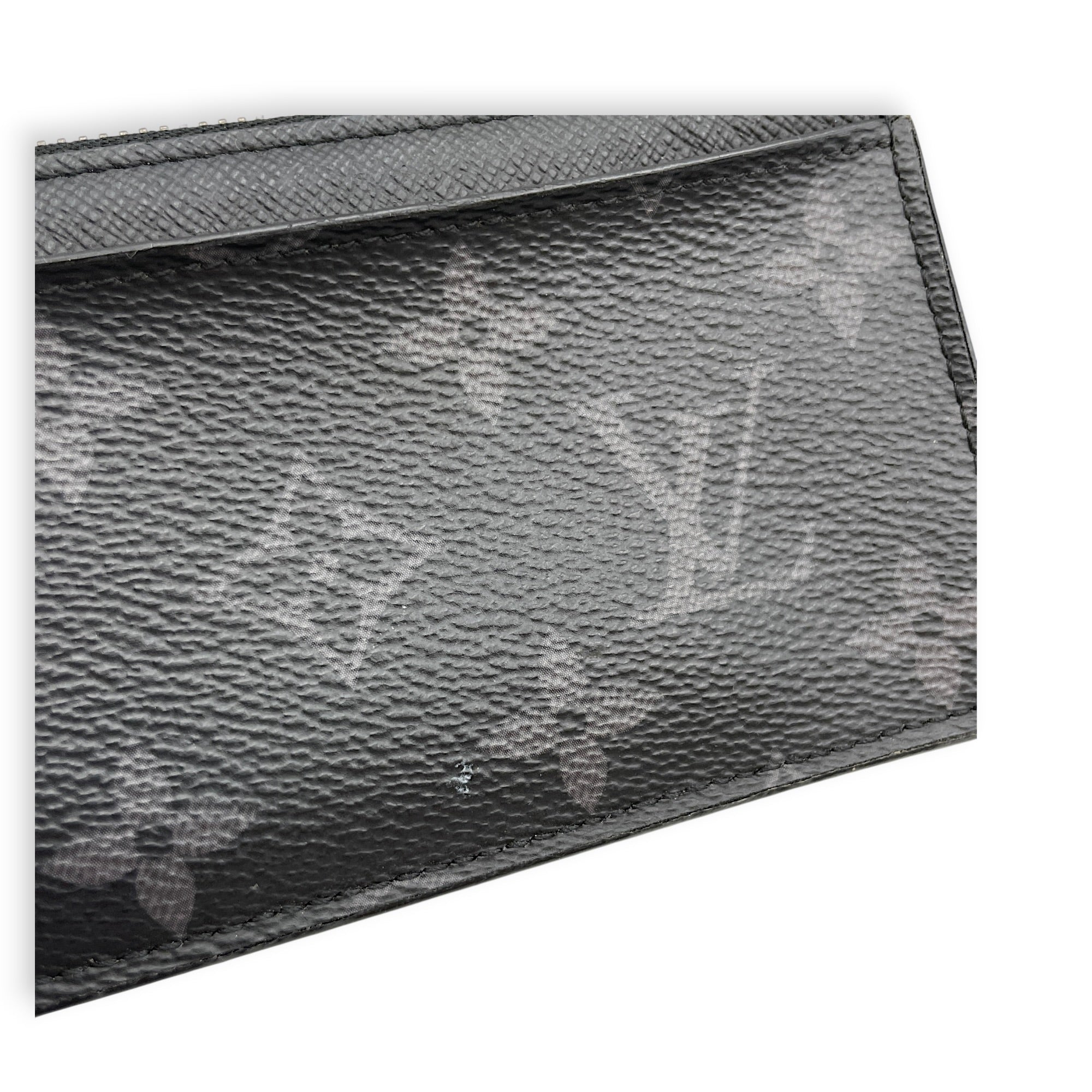 Monogram Eclipse Coin Card Holder Grey Card Holder in Canvas Silver hardware