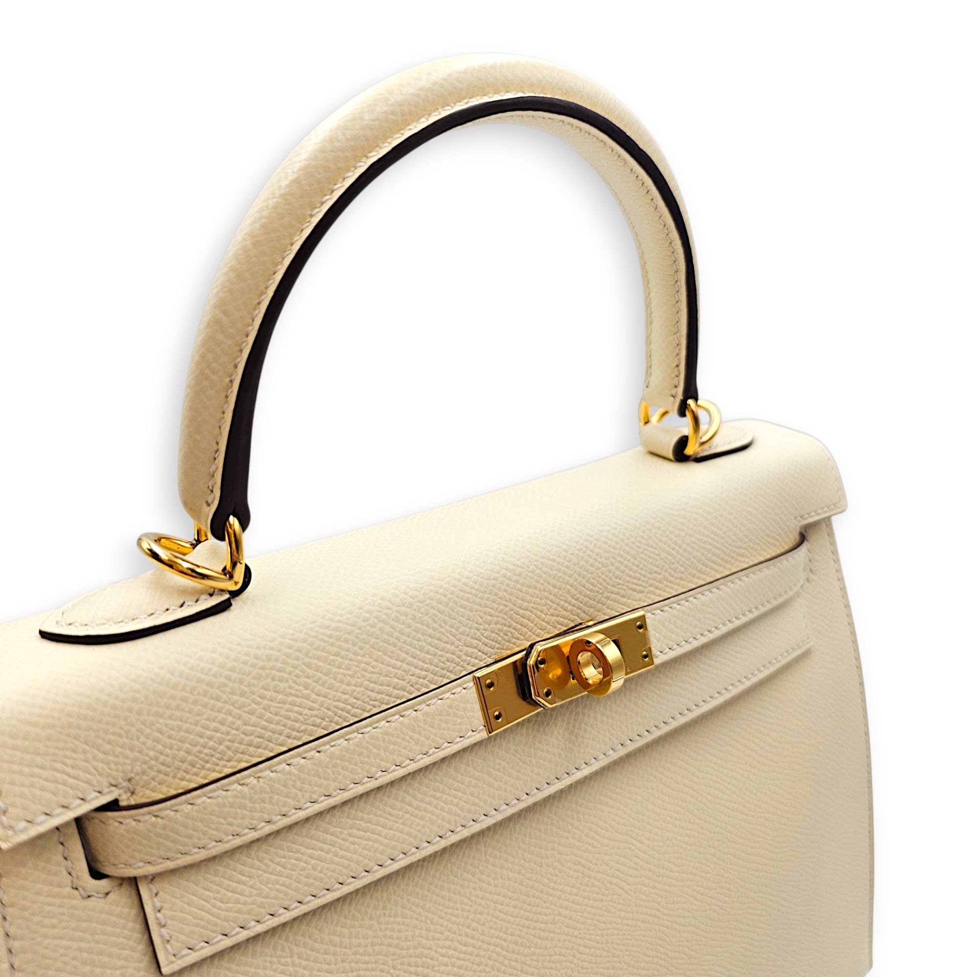 Sellier Kelly 25 Nata in Epsom Gold hardware CL2607-22227 7