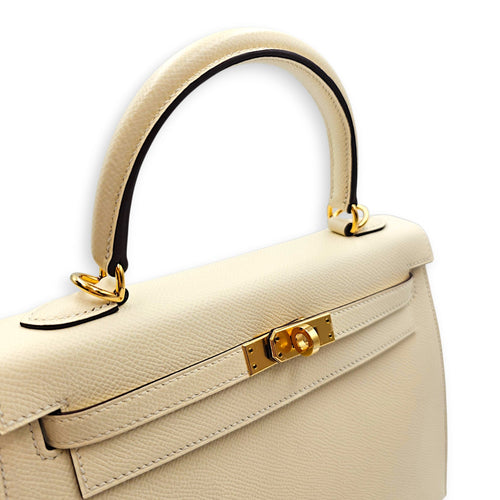 Sellier Kelly 25 Nata in Epsom Gold hardware CL2607-22227 7