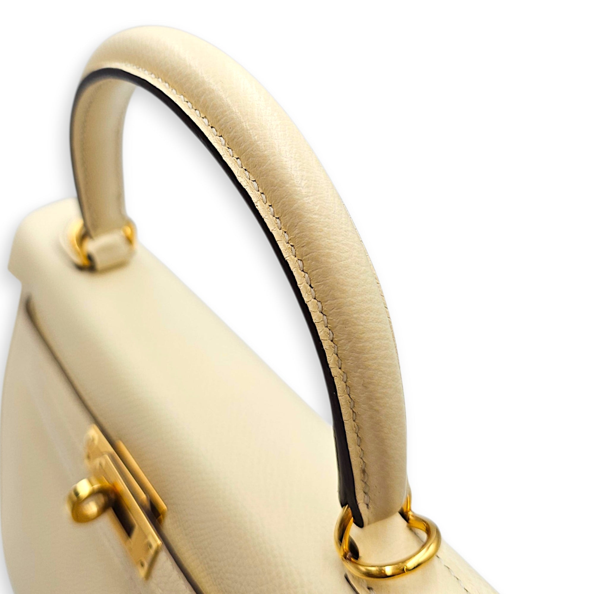 Sellier Kelly 25 Nata in Epsom Gold hardware CL2607-22227 8