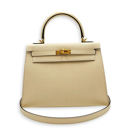 Sellier Kelly 25 Nata in Epsom Gold hardware CL2607-22227 9