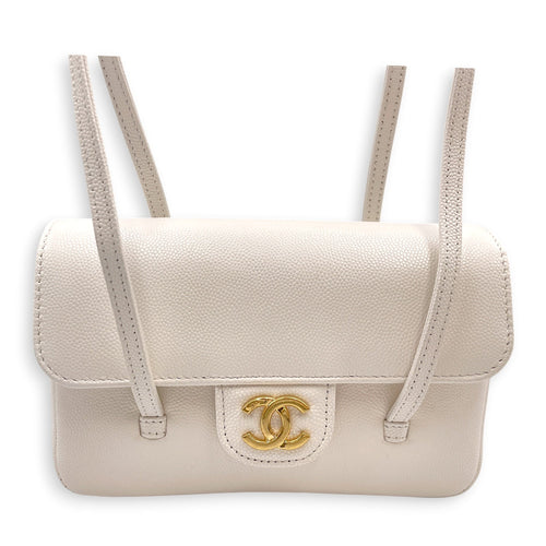 Preppy Mini White Shoulder Bag in Calfskin Gold hardware CL2607-22233 2