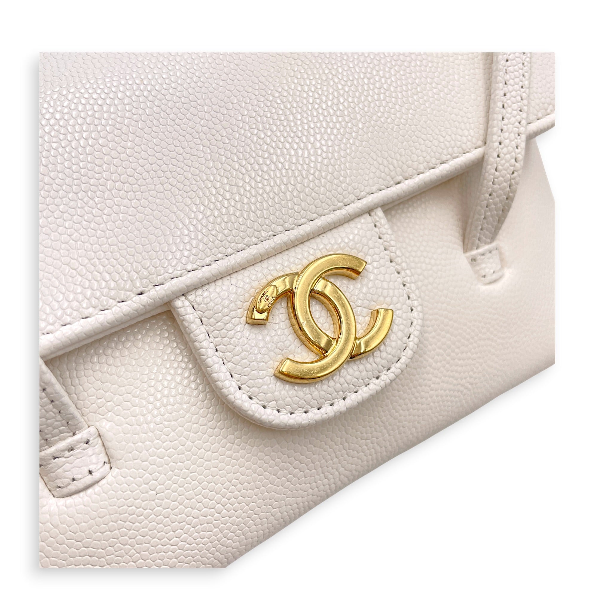 Preppy Mini White Shoulder Bag in Calfskin Gold hardware CL2607-22233 12