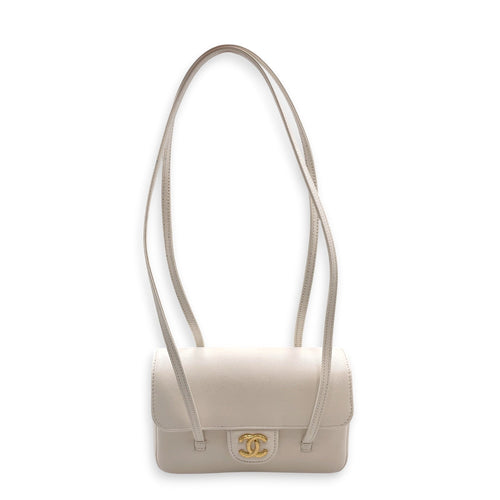 Preppy Mini White Shoulder Bag in Calfskin Gold hardware CL2607-22233 1