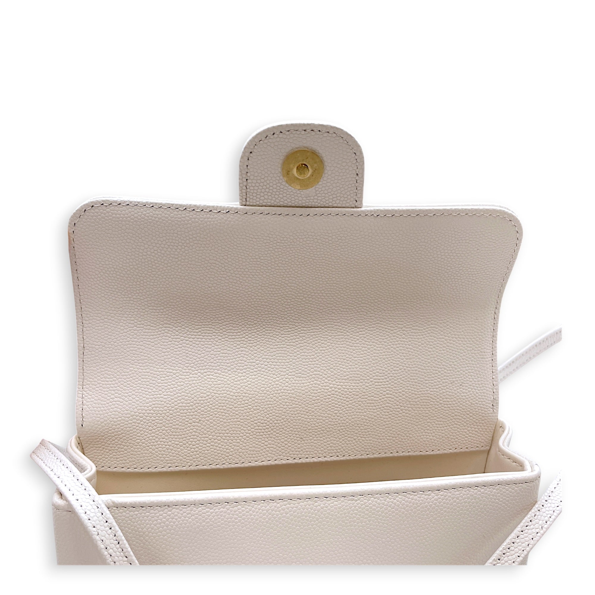 Preppy Mini White Shoulder Bag in Calfskin Gold hardware CL2607-22233 15
