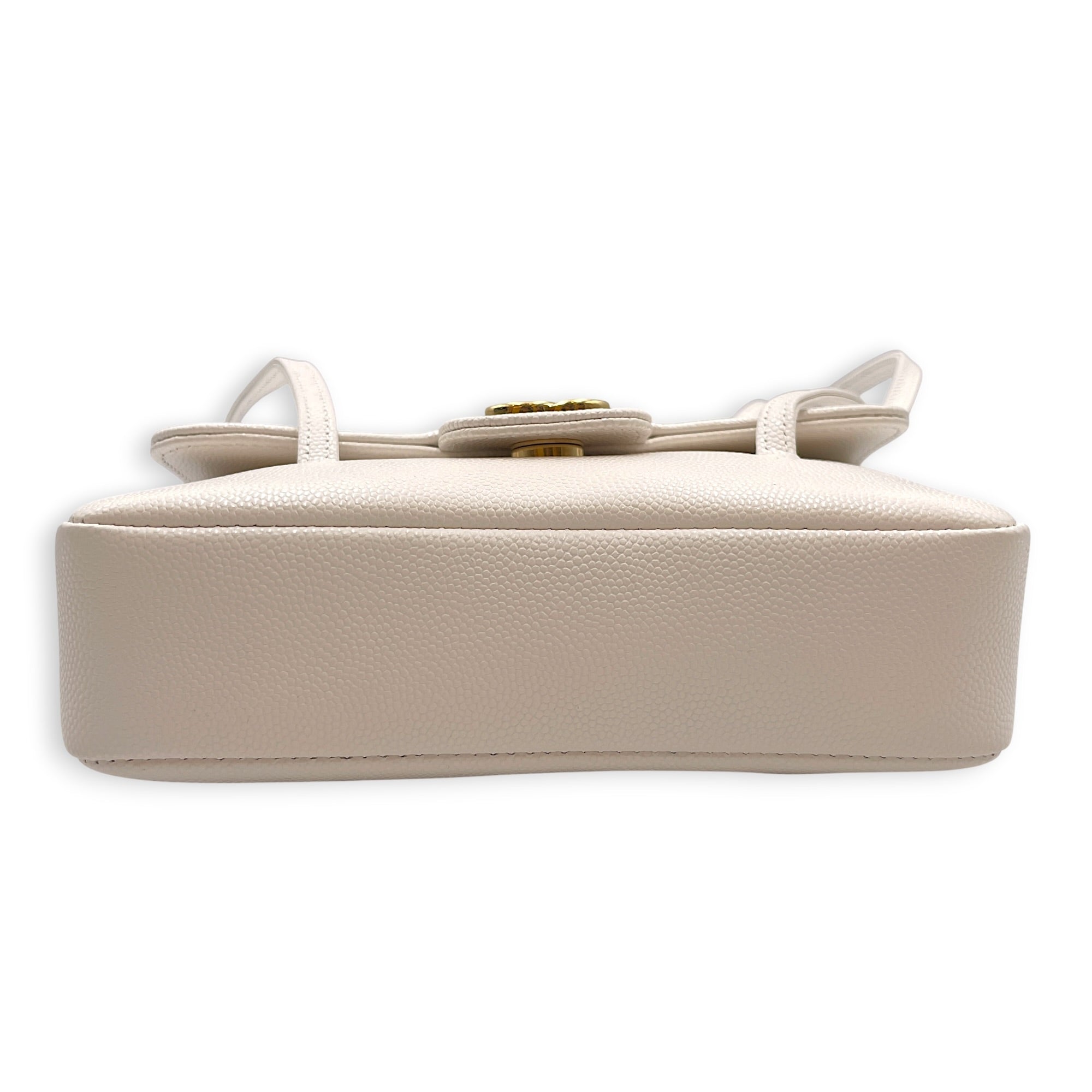 Preppy Mini White Shoulder Bag in Calfskin Gold hardware CL2607-22233 4