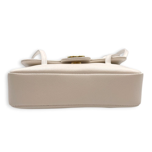 Preppy Mini White Shoulder Bag in Calfskin Gold hardware CL2607-22233 4
