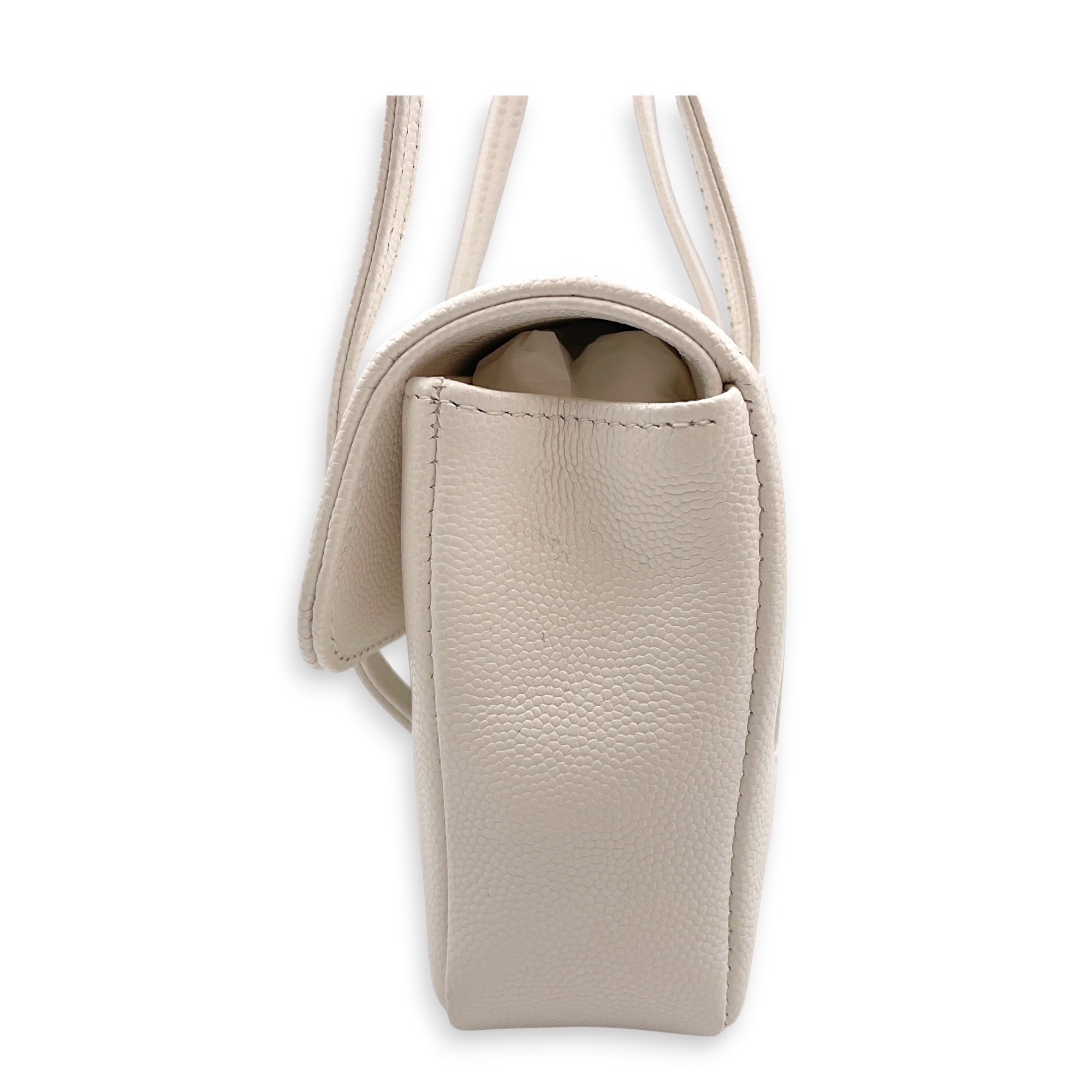 Preppy Mini White Shoulder Bag in Calfskin Gold hardware CL2607-22233 5