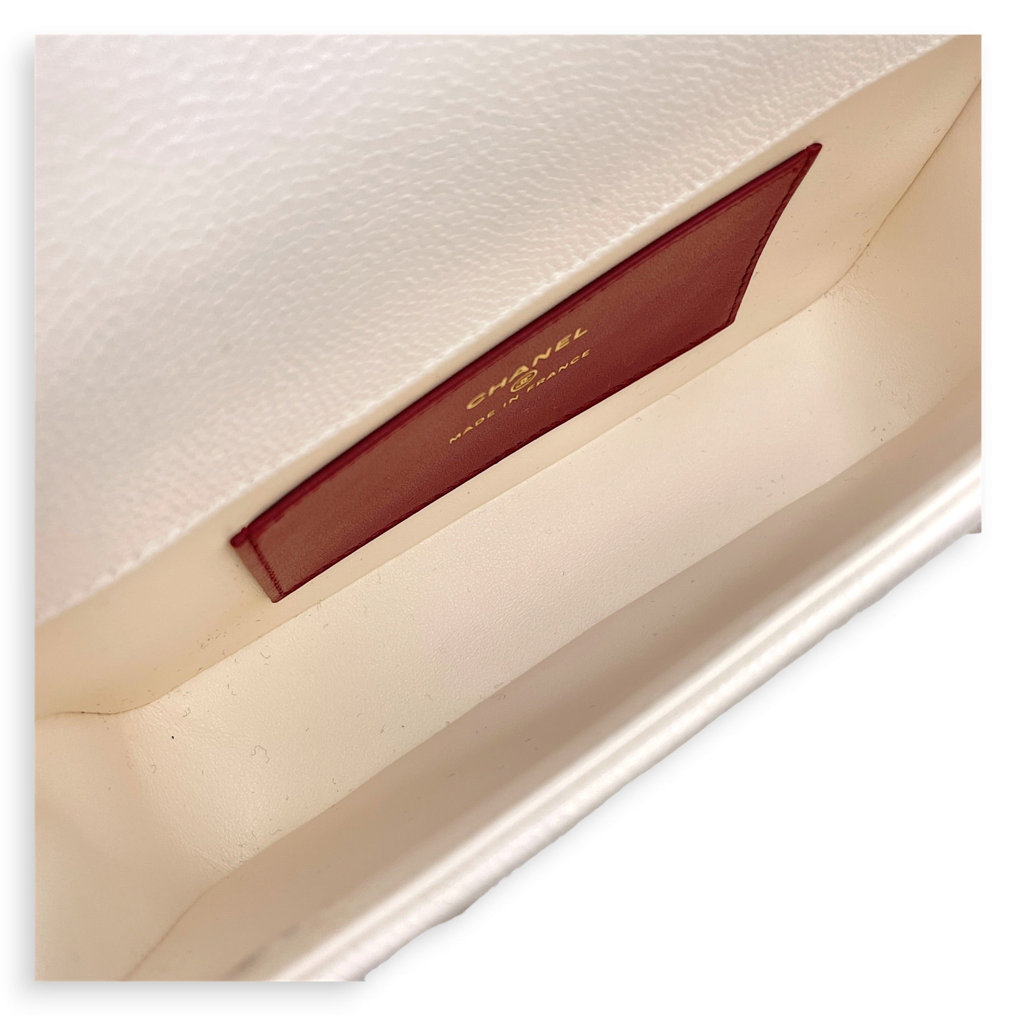 Preppy Mini White Shoulder Bag in Calfskin Gold hardware CL2607-22233 7