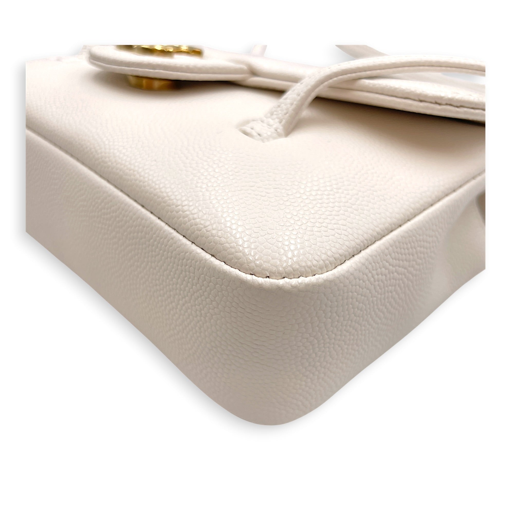 Preppy Mini White Shoulder Bag in Calfskin Gold hardware CL2607-22233 9