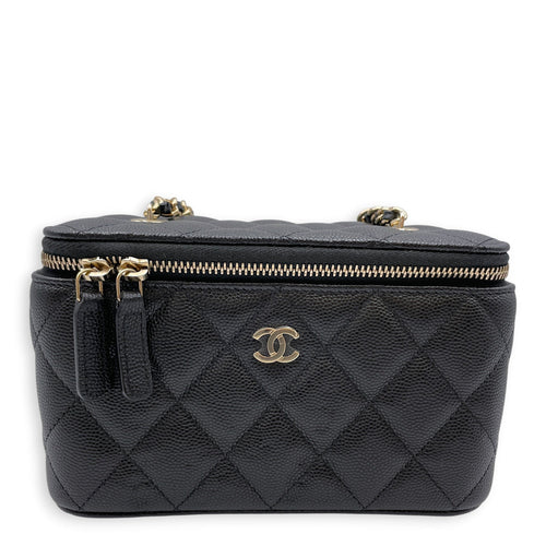 Vanity Case Black Crossbody Bag in Caviar Leather Gold hardware CL2607-22234 1