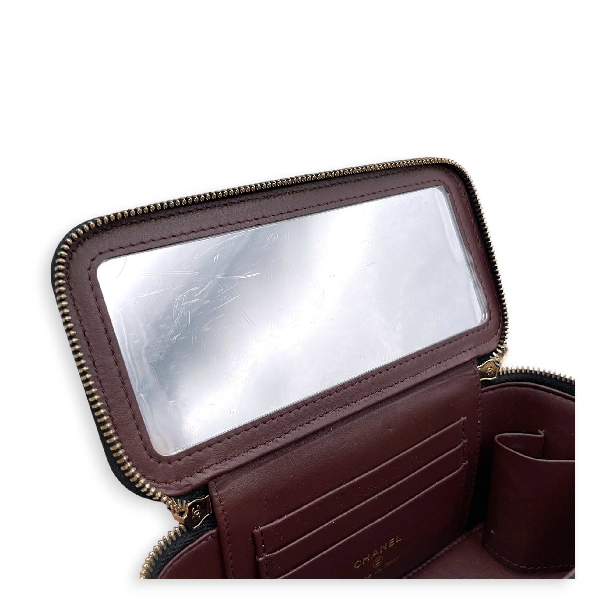 Vanity Case Black Crossbody Bag in Caviar Leather Gold hardware CL2607-22234 11