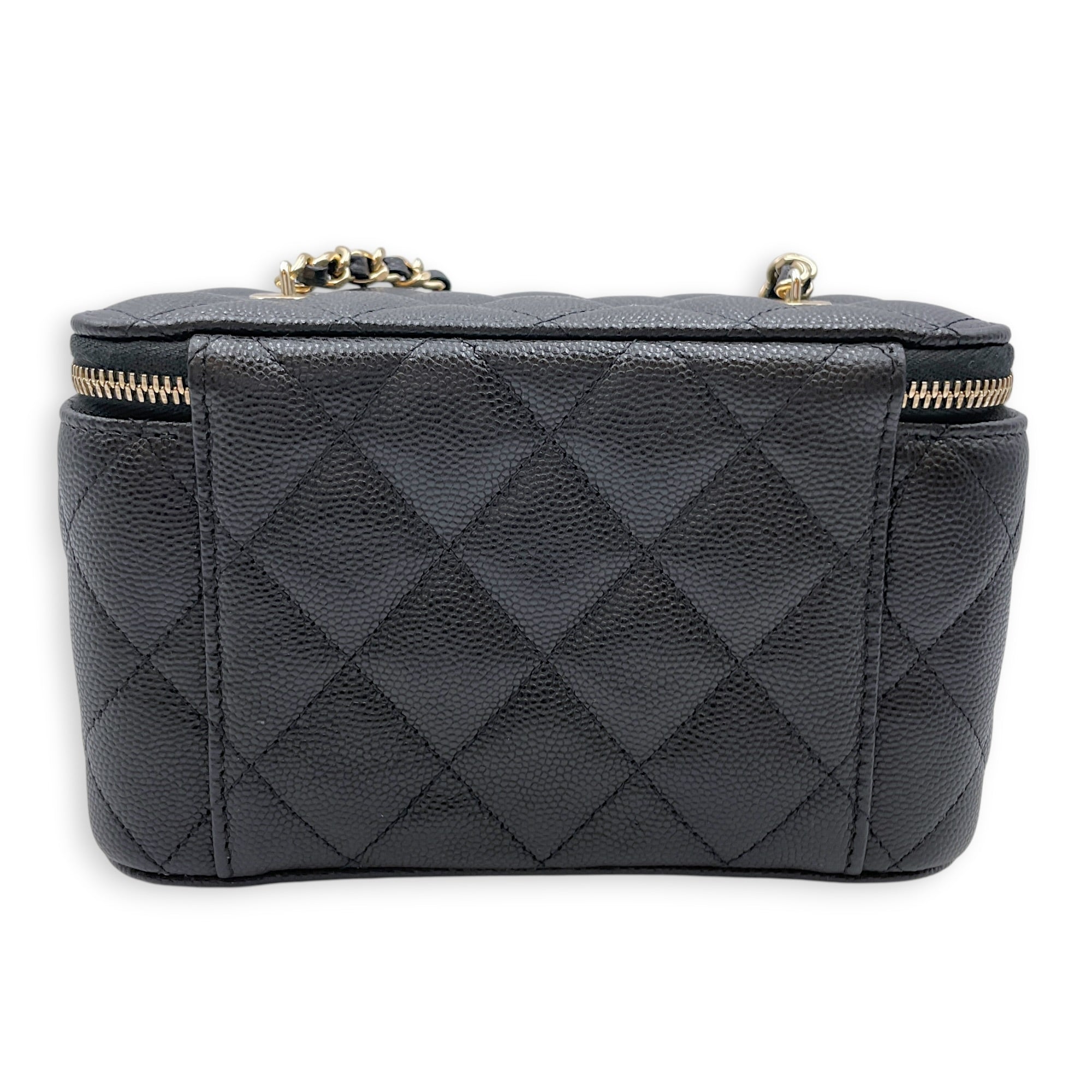 Vanity Case Black Crossbody Bag in Caviar Leather Gold hardware CL2607-22234 2