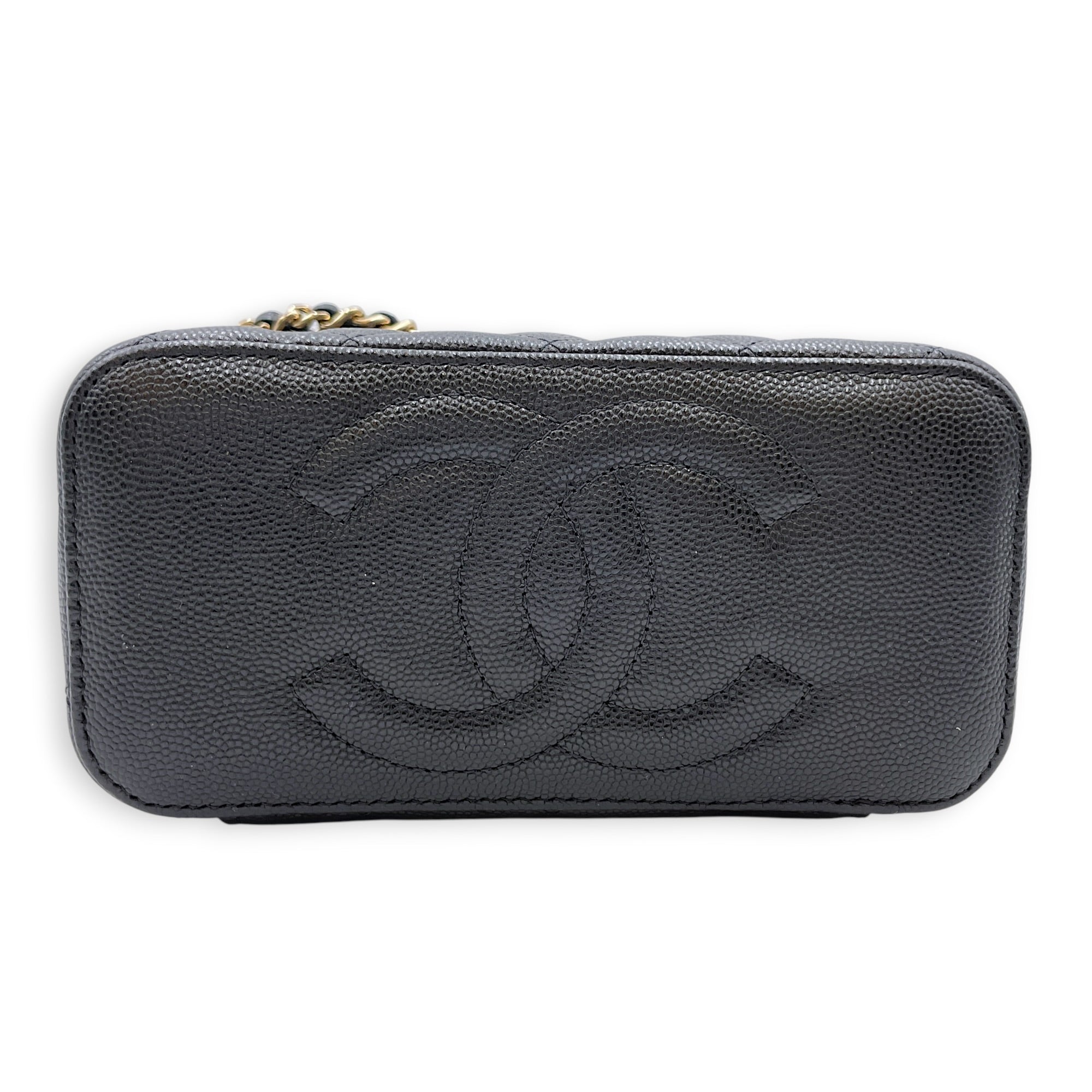 Vanity Case Black Crossbody Bag in Caviar Leather Gold hardware CL2607-22234 3