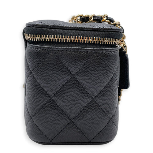Vanity Case Black Crossbody Bag in Caviar Leather Gold hardware CL2607-22234 5