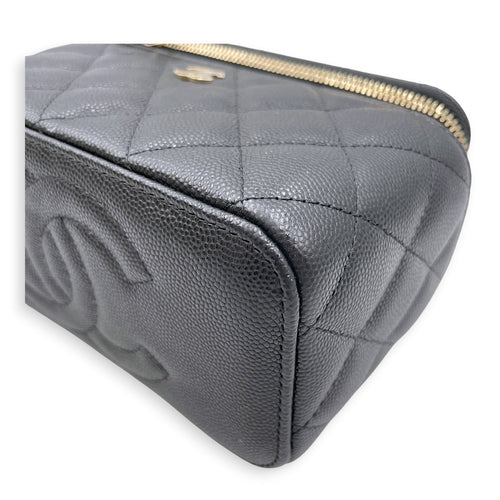Vanity Case Black Crossbody Bag in Caviar Leather Gold hardware CL2607-22234 8