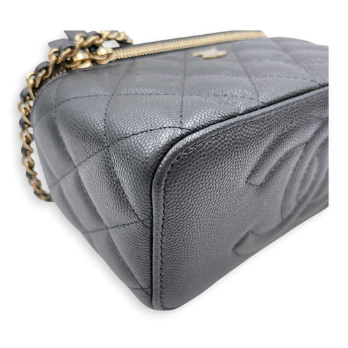 Vanity Case Black Crossbody Bag in Caviar Leather Gold hardware CL2607-22234 9