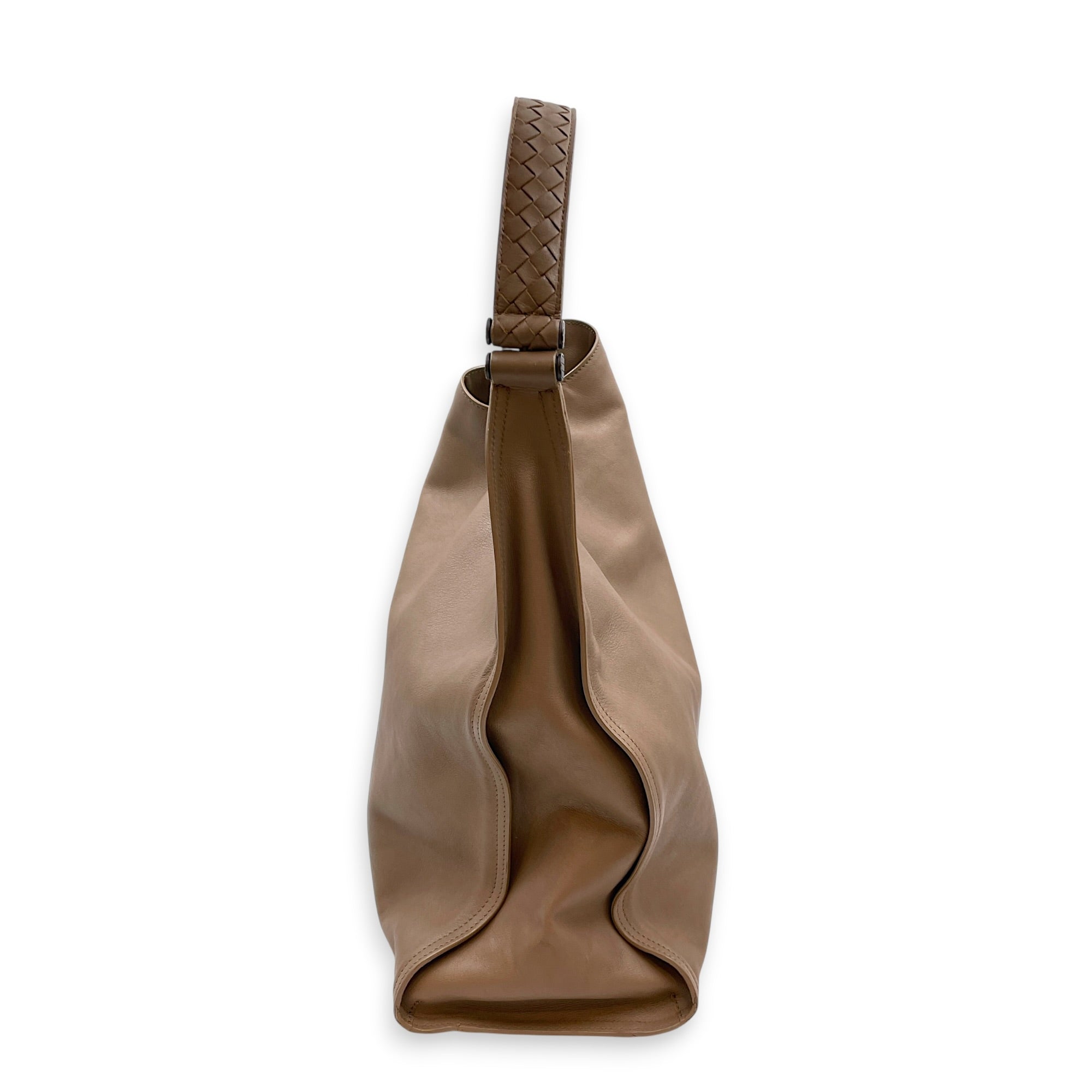 Hobo Brown Shoulder Bag in Nappa Leather Brunito hardware CL2607-22237 4