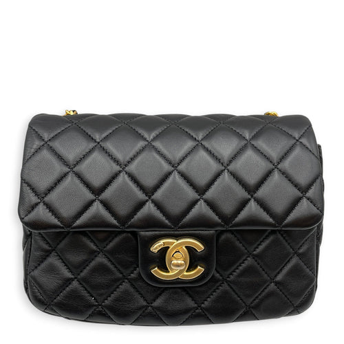Square Flap Coco De Toi Mini Black Crossbody Bag in Lambskin Gold hardware CL2607-22240 1
