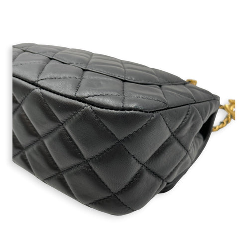 Square Flap Coco De Toi Mini Black Crossbody Bag in Lambskin Gold hardware CL2607-22240 12