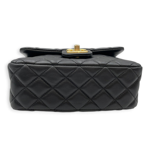 Square Flap Coco De Toi Mini Black Crossbody Bag in Lambskin Gold hardware CL2607-22240 3