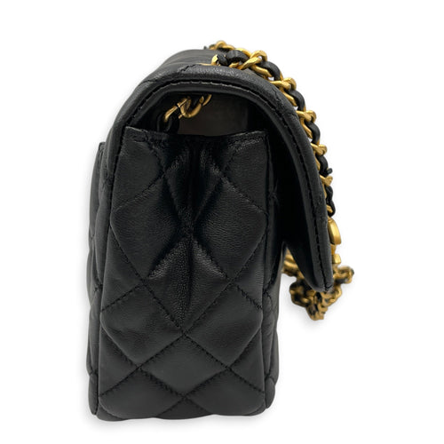 Square Flap Coco De Toi Mini Black Crossbody Bag in Lambskin Gold hardware CL2607-22240 5