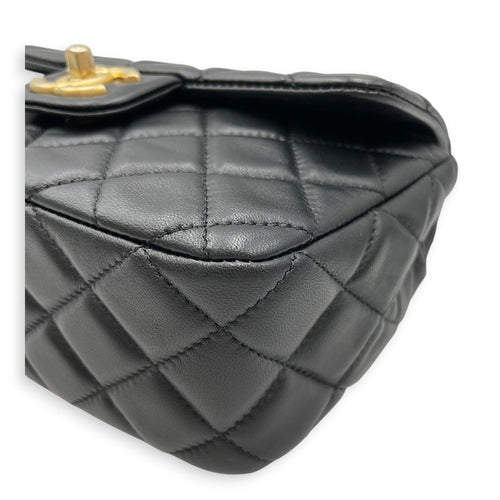 Square Flap Coco De Toi Black Crossbody Bag in Lambskin Gold hardware CL2607-22240 8