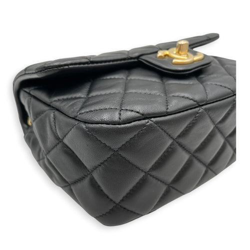Square Flap Coco De Toi Mini Black Crossbody Bag in Lambskin Gold hardware CL2607-22240 9