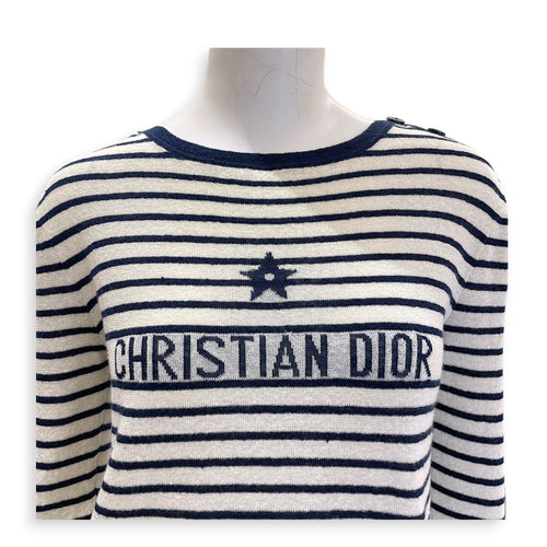 Diorivera Knit Top 42 Blue Ready-To-Wear in Linen CL2607-22250 5