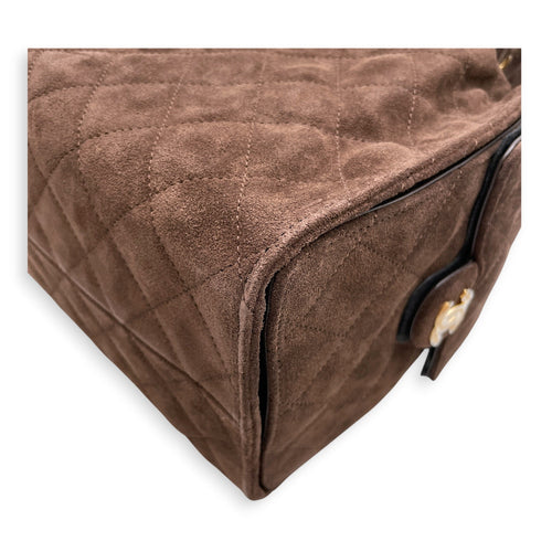 C25 Medium Brown Shoulder Bag in Suede Leather Gold hardware CL2607-22251 15