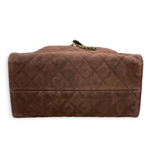 C25 Medium Brown Shoulder Bag in Suede Leather Gold hardware CL2607-22251 3