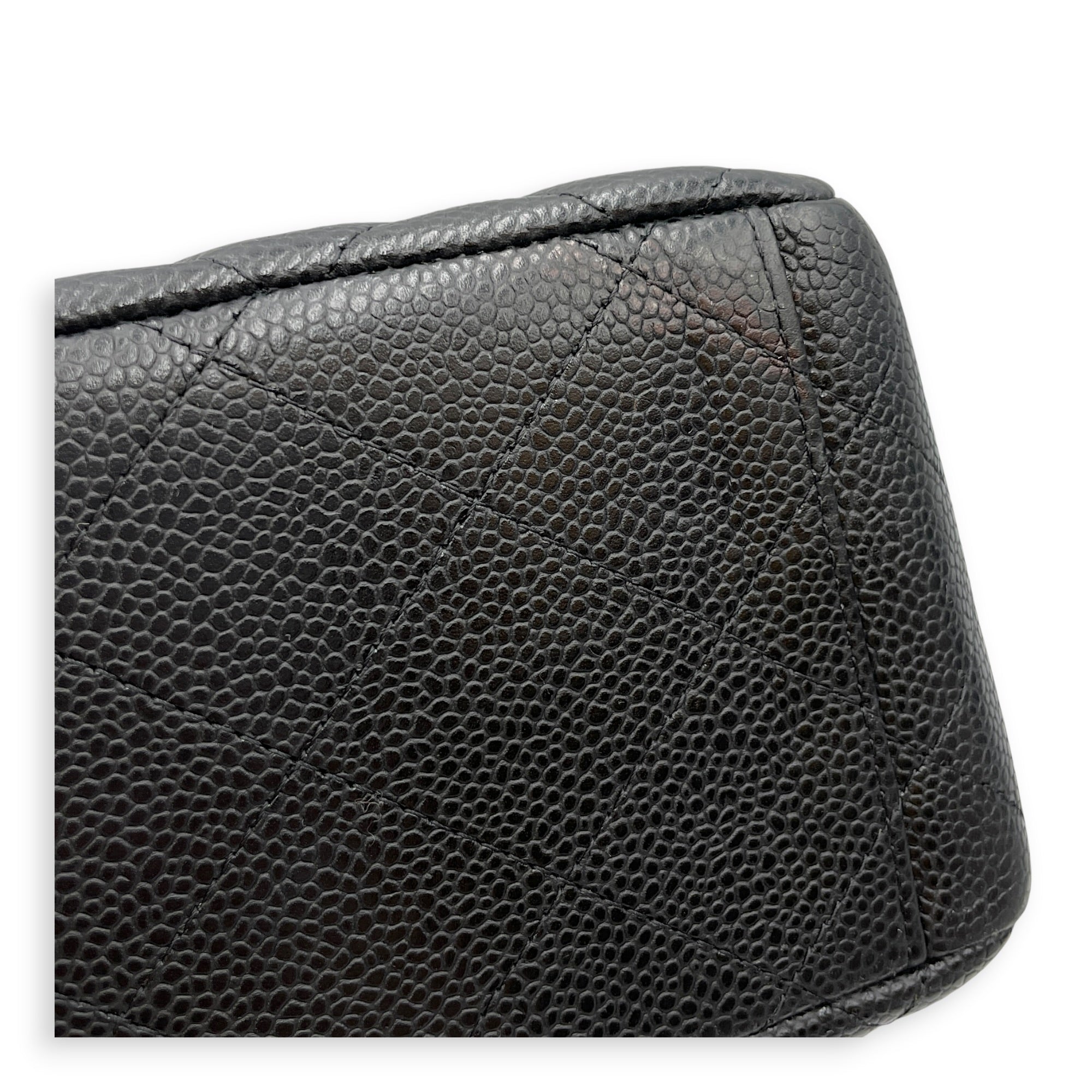 Classic Flap Maxi Black Shoulder Bag in Caviar Leather Silver hardware CL2607-22257 13