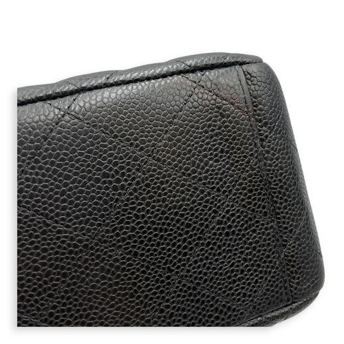 Classic Flap Maxi Black Shoulder Bag in Caviar Leather Silver hardware CL2607-22257 13