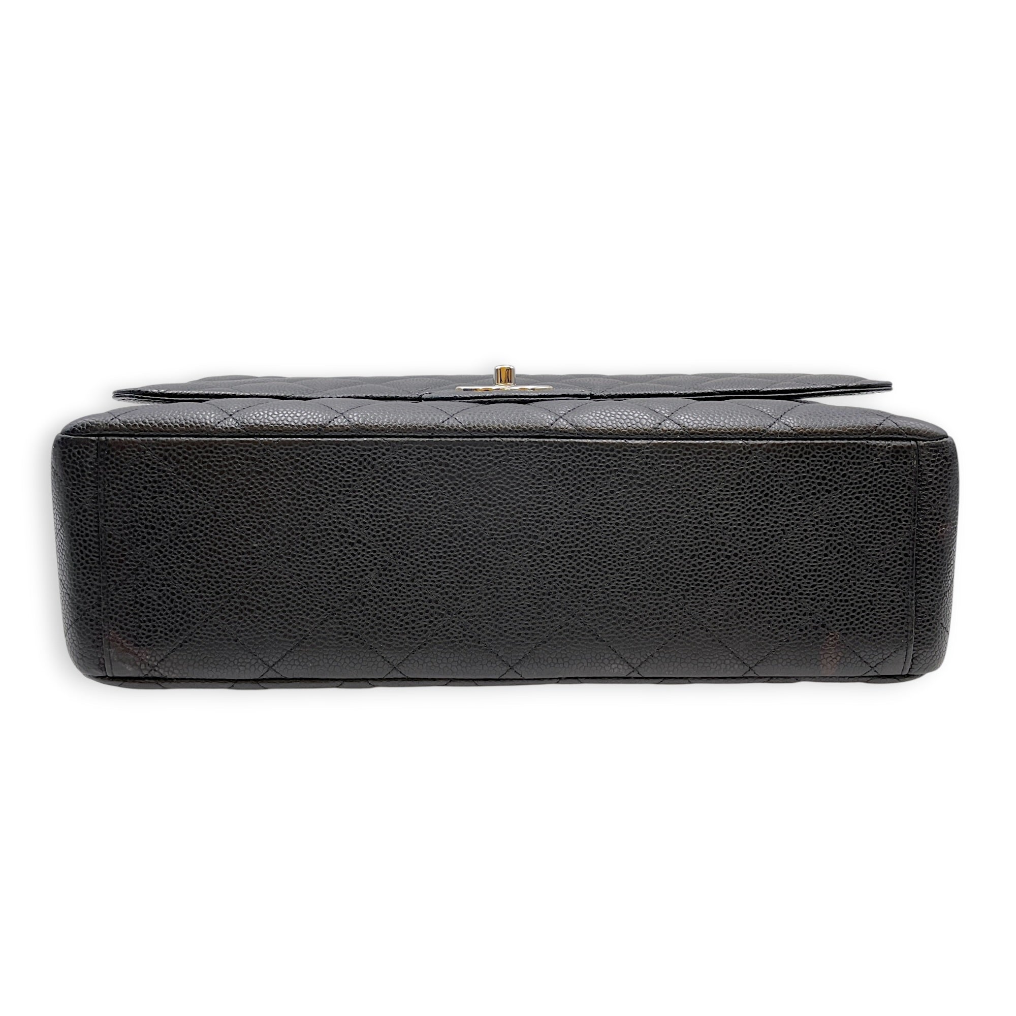 Classic Flap Maxi Black Shoulder Bag in Caviar Leather Silver hardware CL2607-22257 5