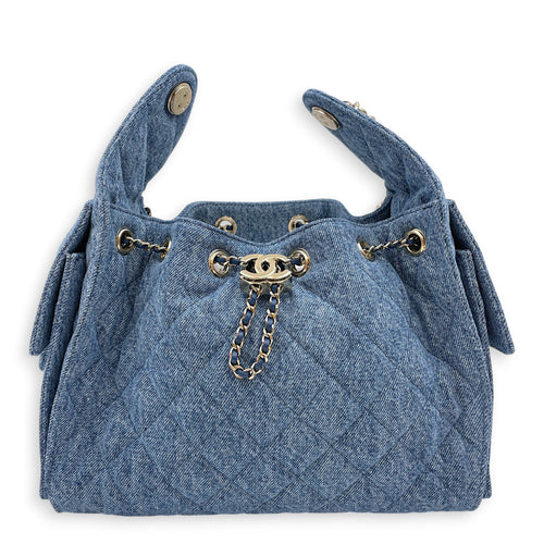 C25 Small Blue Shoulder Bag in Denim Gold hardware CL2607-22261 1