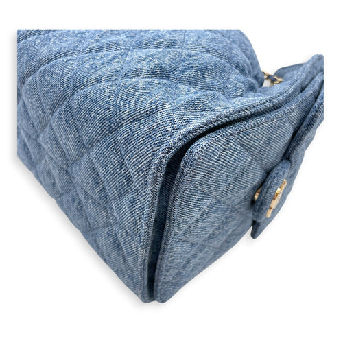 C25 Small Blue Shoulder Bag in Denim Gold hardware CL2607-22261 10