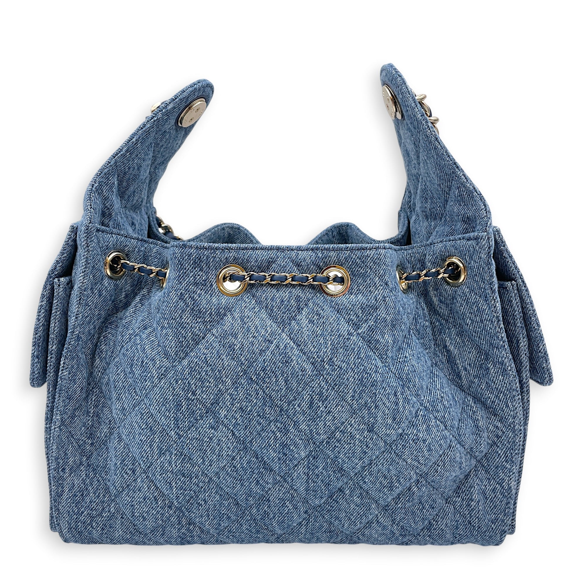 C25 Small Blue Shoulder Bag in Denim Gold hardware CL2607-22261 2
