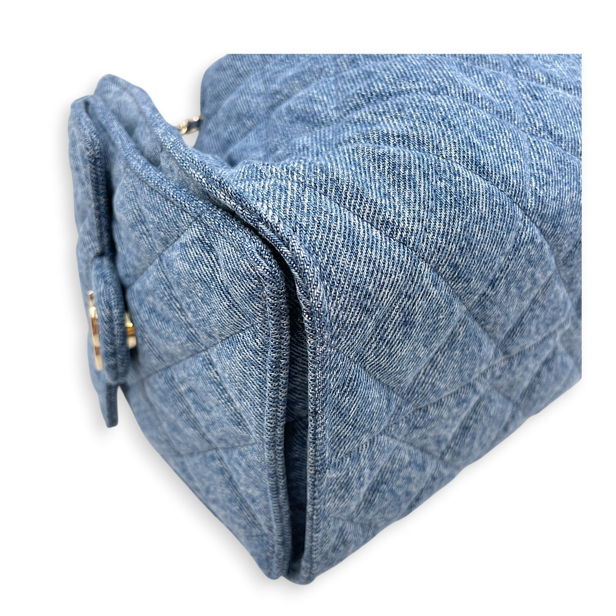 C25 Small Blue Shoulder Bag in Denim Gold hardware CL2607-22261 5
