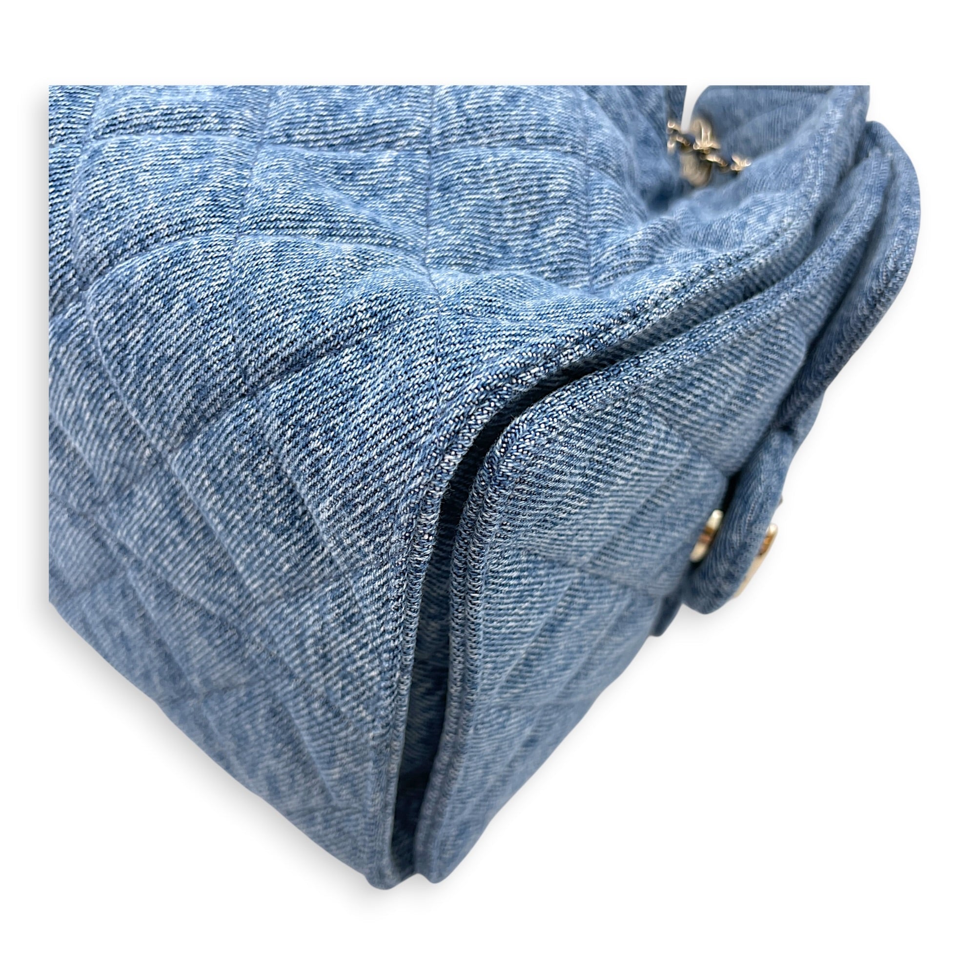 C25 Small Blue Shoulder Bag in Denim Gold hardware CL2607-22261 8