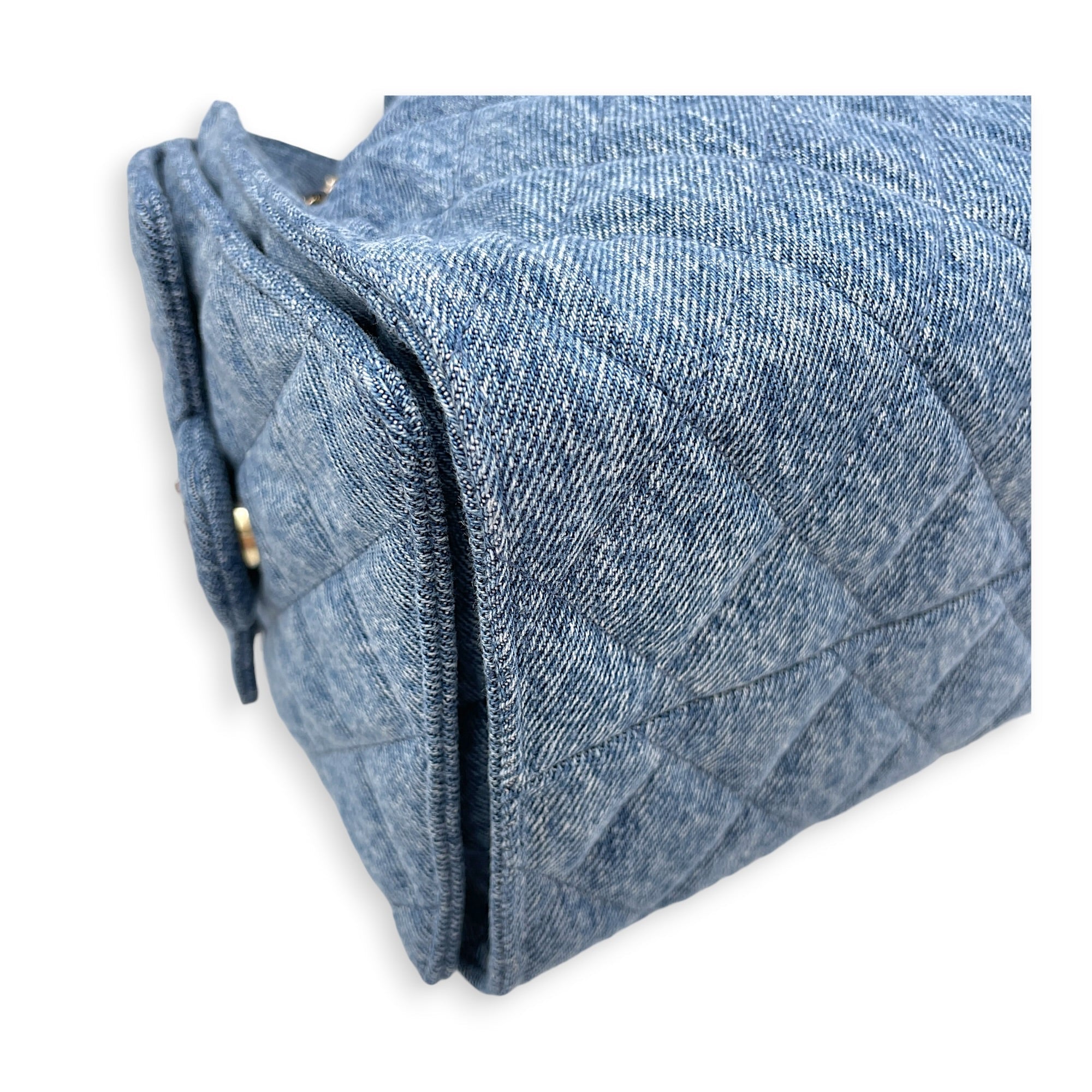 C25 Small Blue Shoulder Bag in Denim Gold hardware CL2607-22261 9