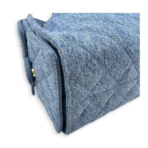 C25 Small Blue Shoulder Bag in Denim Gold hardware CL2607-22261 9