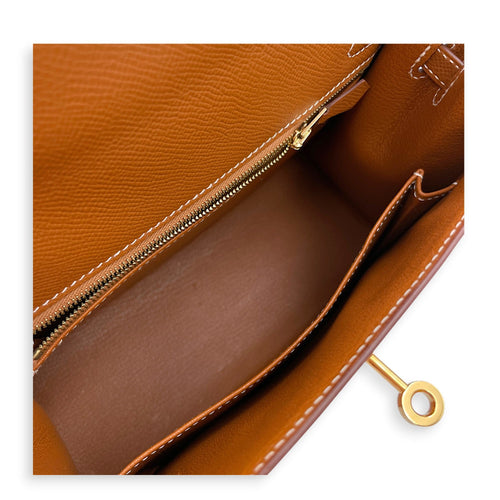 Sellier Kelly 25 Gold in Epsom Gold hardware CL2607-22266 8